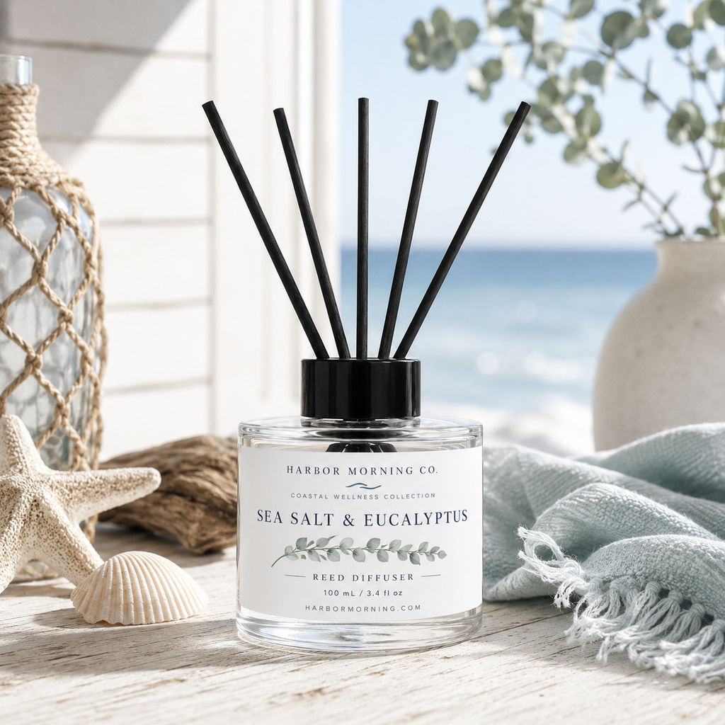 Sea Salt & Eucalyptus Reed Diffuser | Coastal Wellness Collection