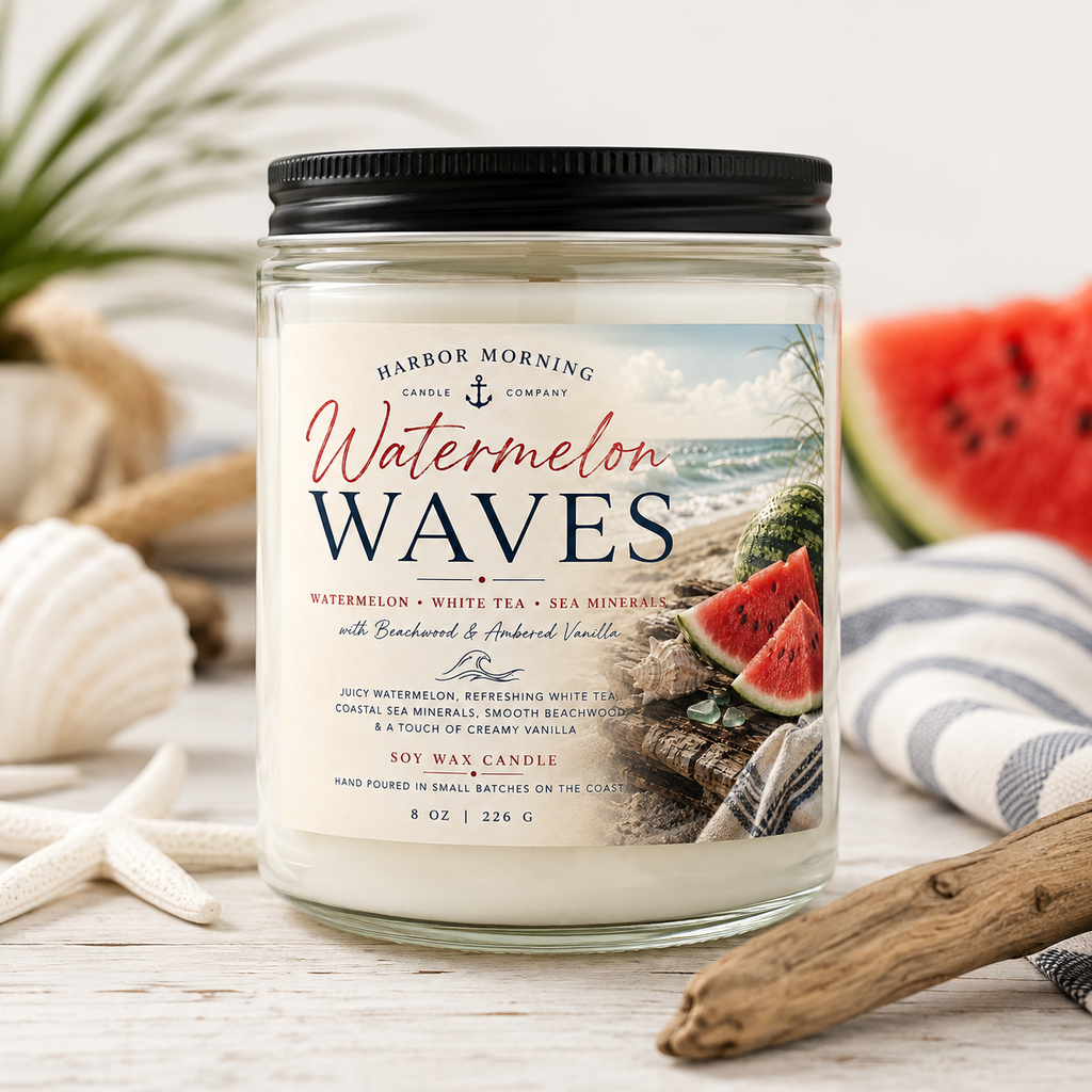Watermelon Waves | Juicy Watermelon Coastal 4oz Soy Candle