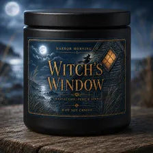 Witch's Window gothic Halloween soy candle by Harbor Morning Co.