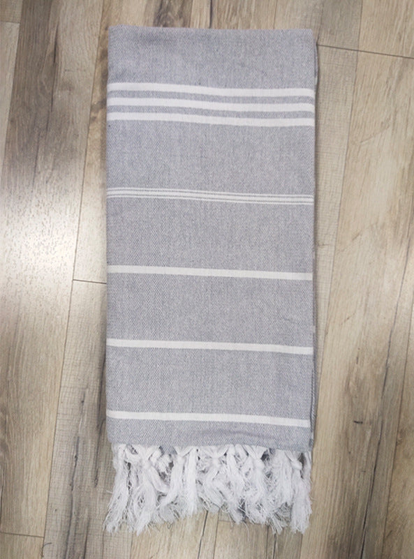 Turkish Non-Stick Sand Tassel Beach Towel | Pure Cotton | Quick-drying