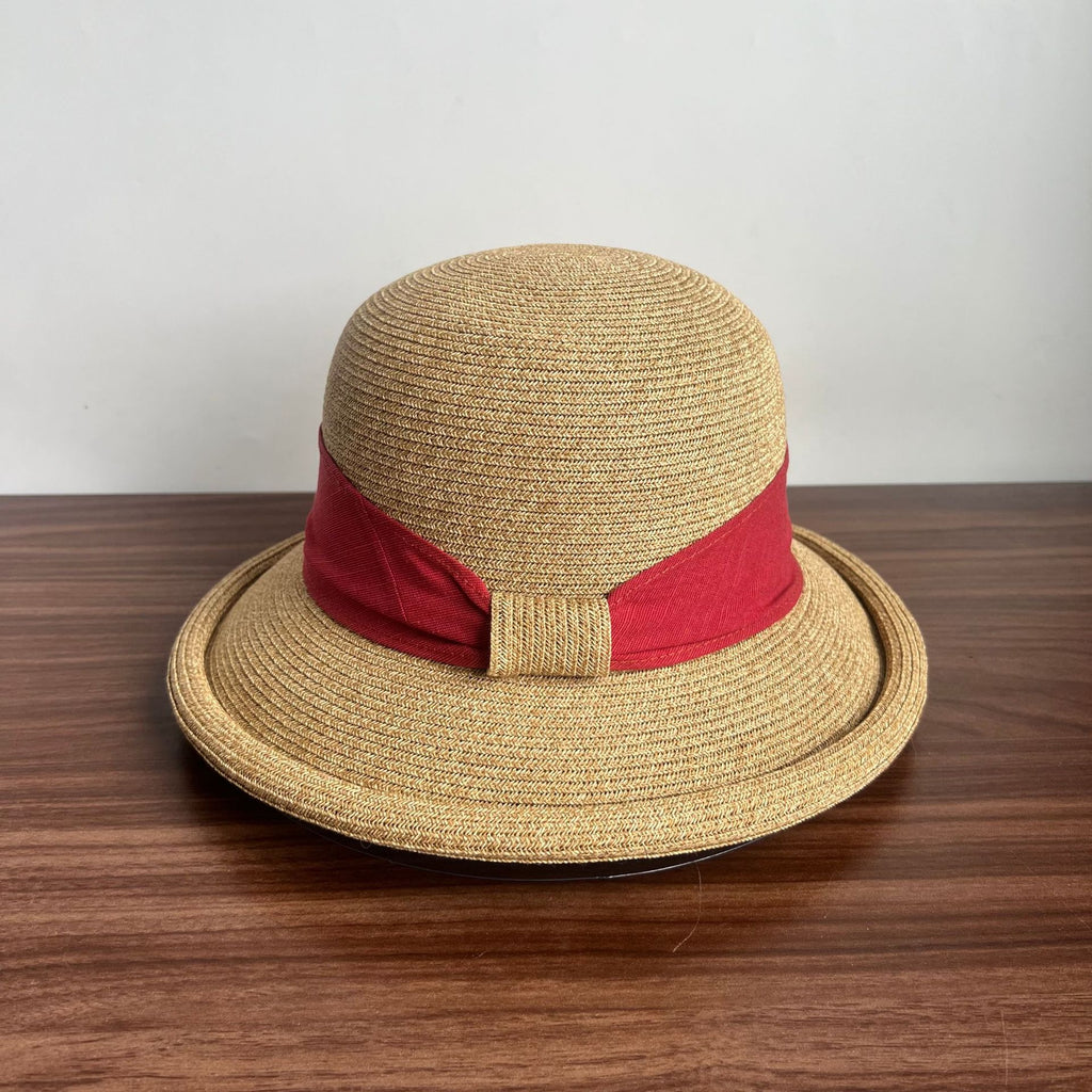 Bow Curling French Straw Hat