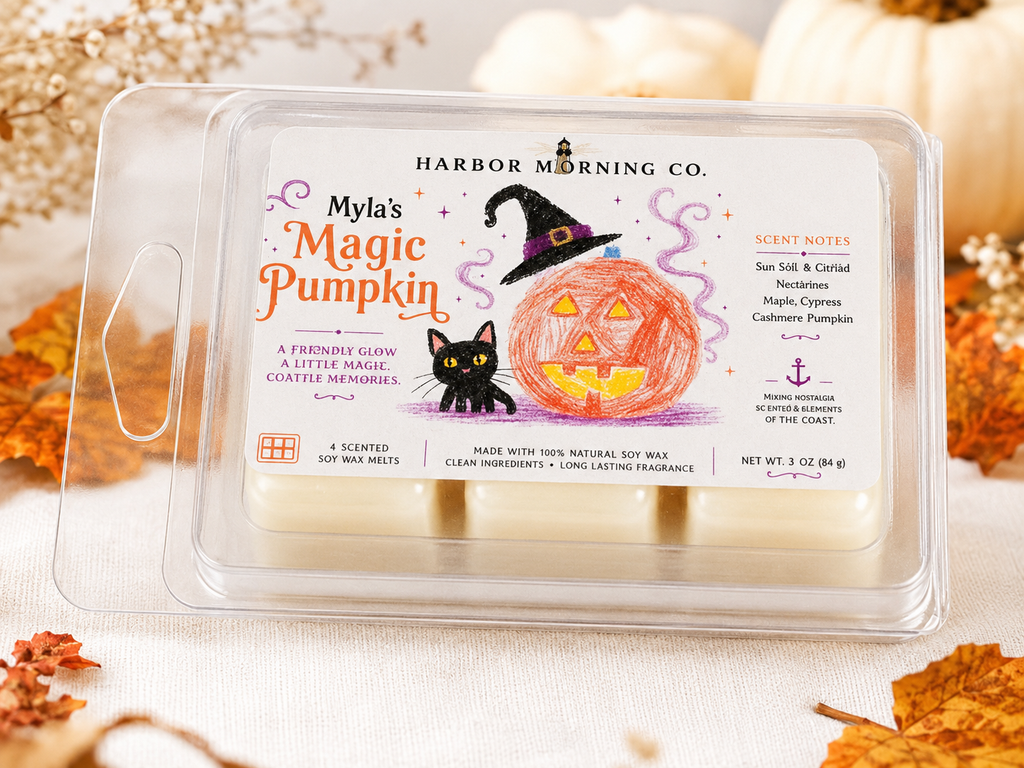 Myla's Magic Pumpkin soy wax melts by Harbor Morning Co.