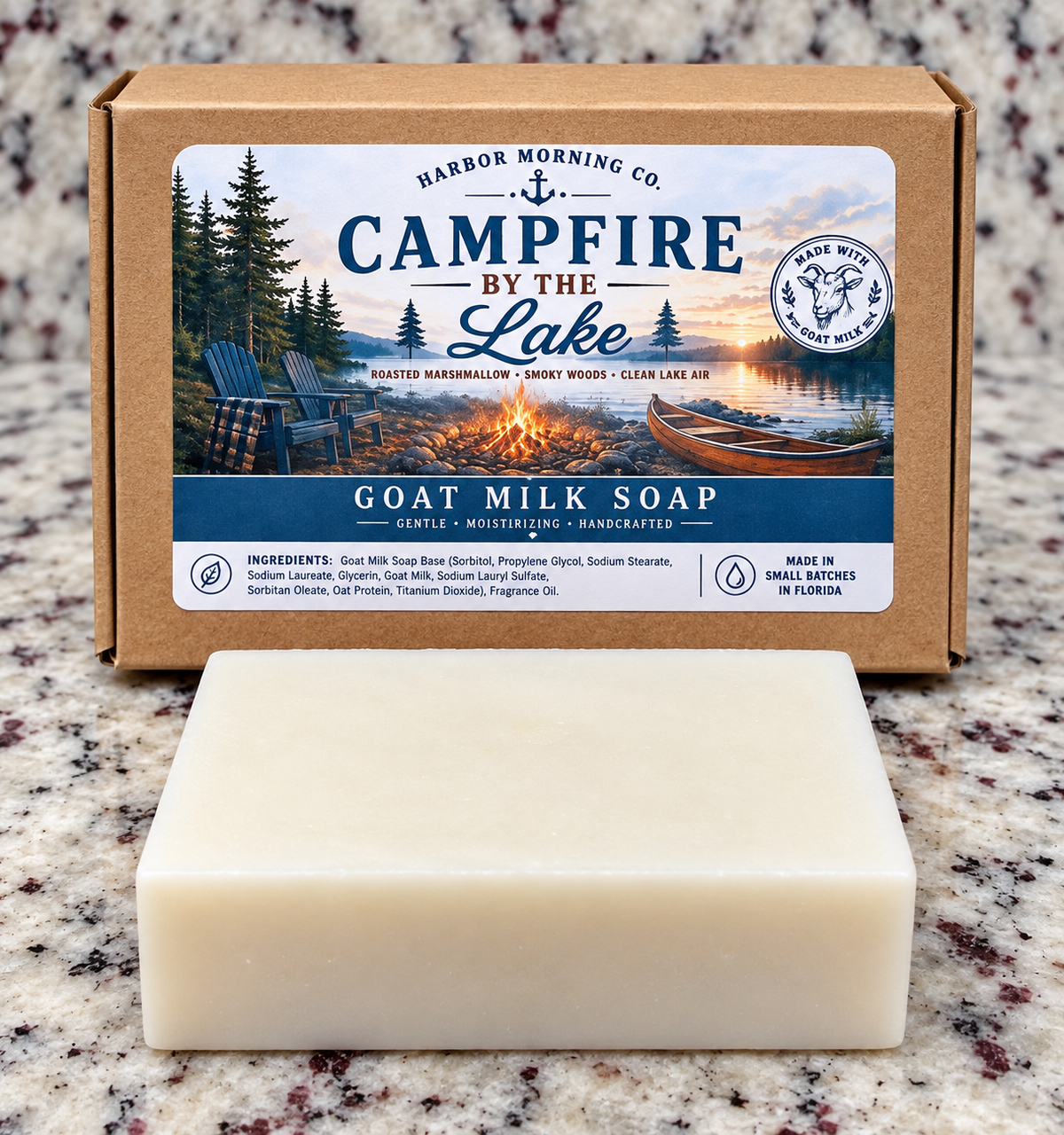 Campfire by the Lake handcrafted goat milk soap