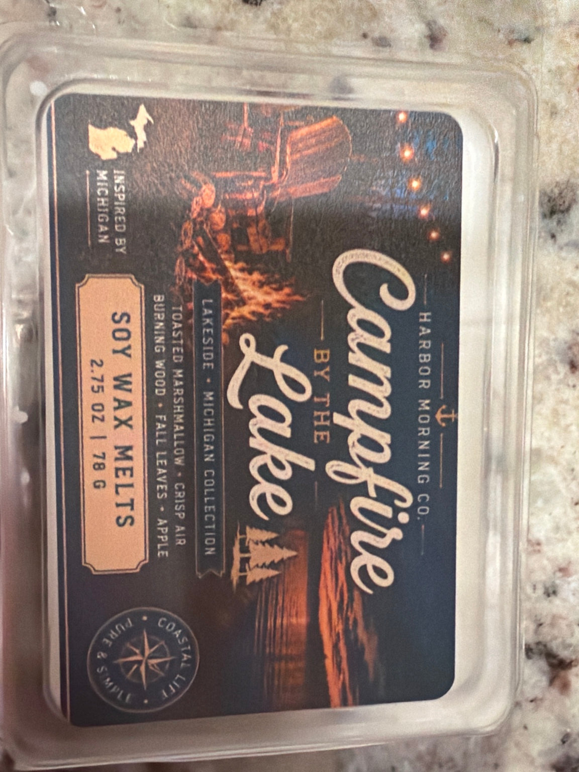 Campfire by the Lake soy wax melts by Harbor Morning Co.