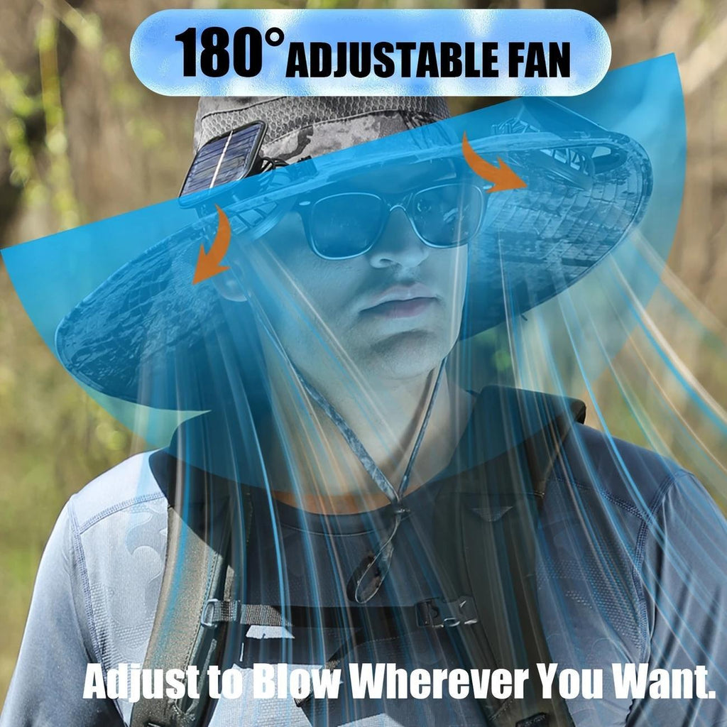 Summer Hat with Solar Powered Fans
