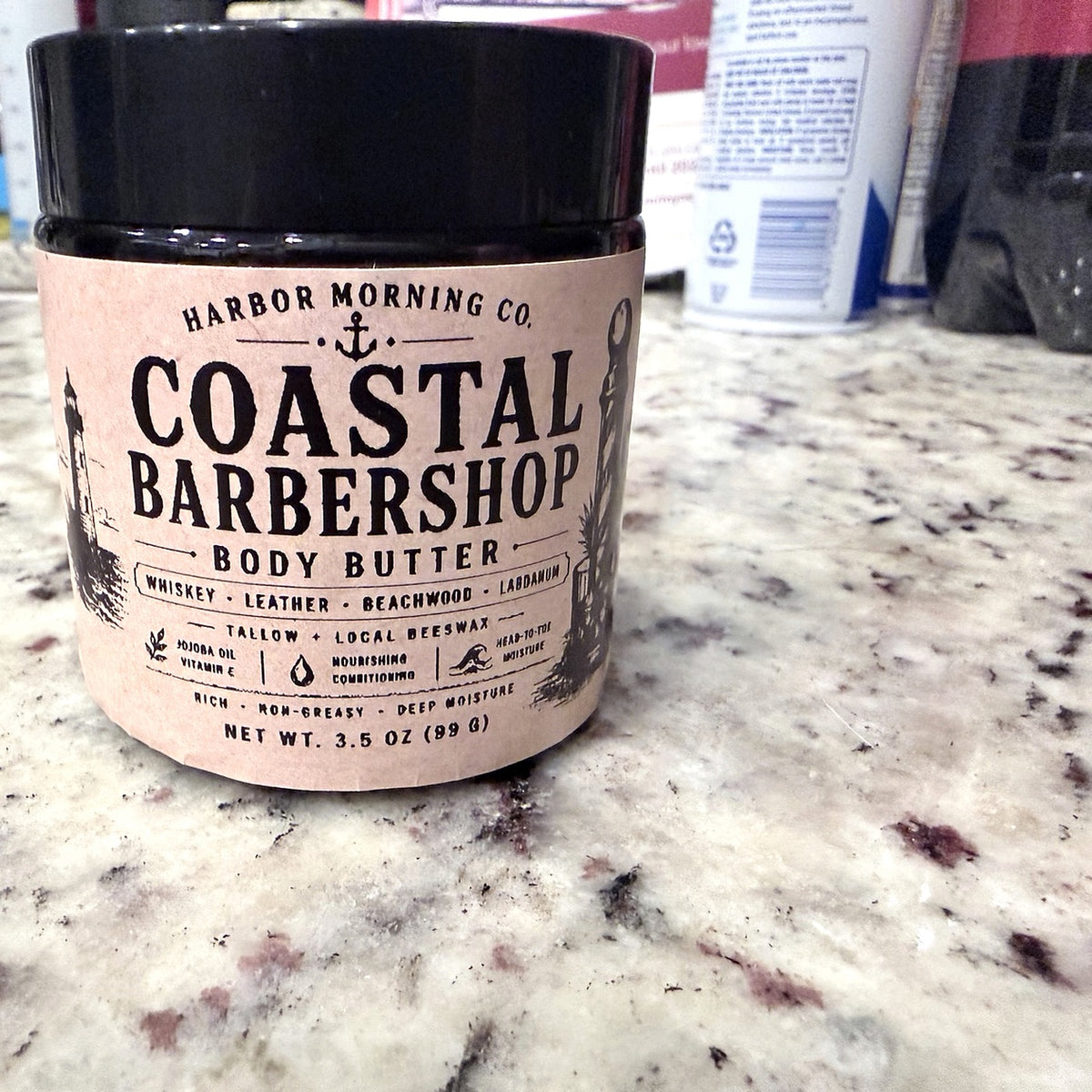 Coastal Barbershop tallow body butter 3.5 oz cleaned product photo