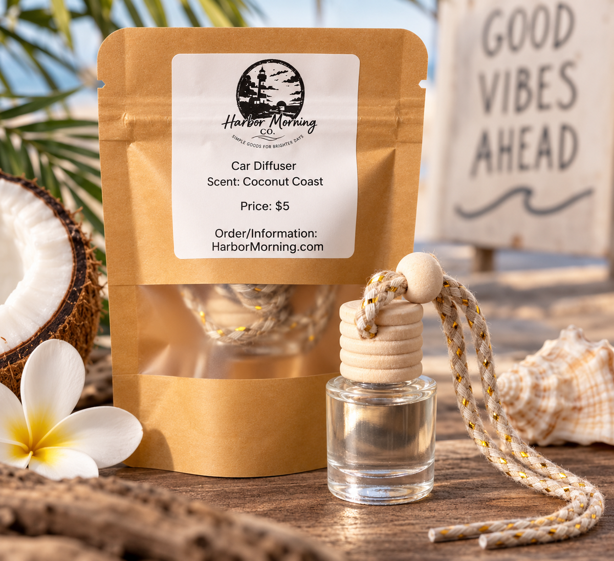 Coconut Coast car diffuser coastal lifestyle image