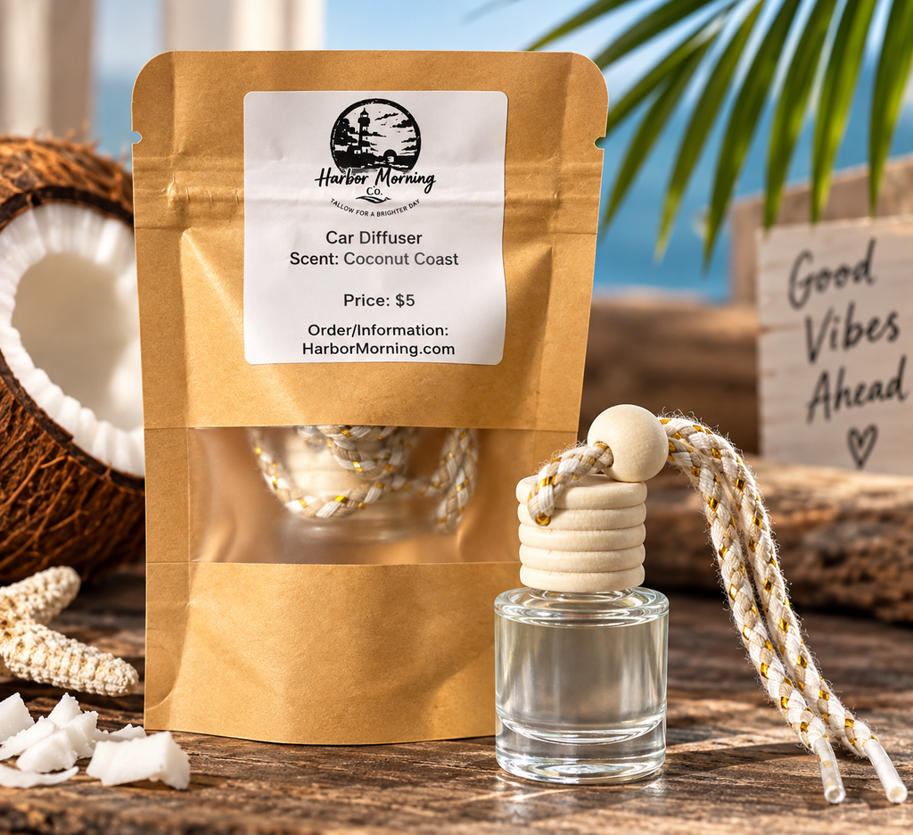 Coconut Coast hanging car fragrance lifestyle image