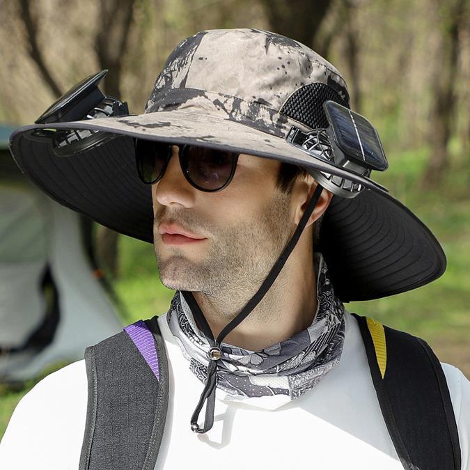 Summer Hat with Solar Powered Fans