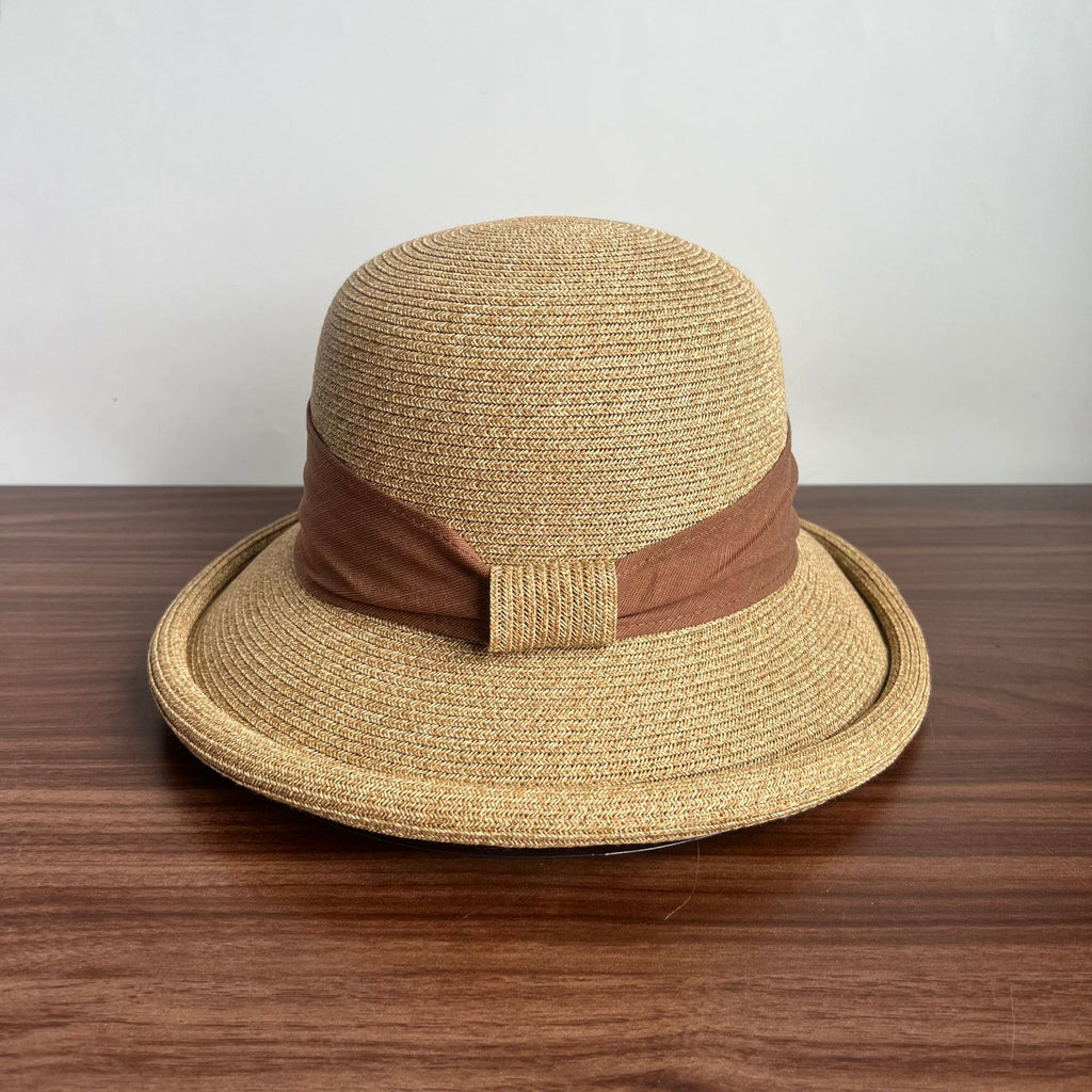 Bow Curling French Straw Hat