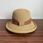 Bow Curling French Straw Hat