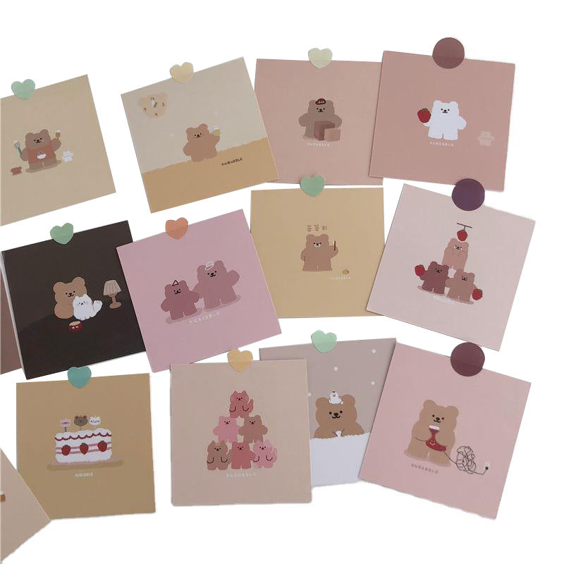 Home Fashion Strawberry Bear Series Postcard