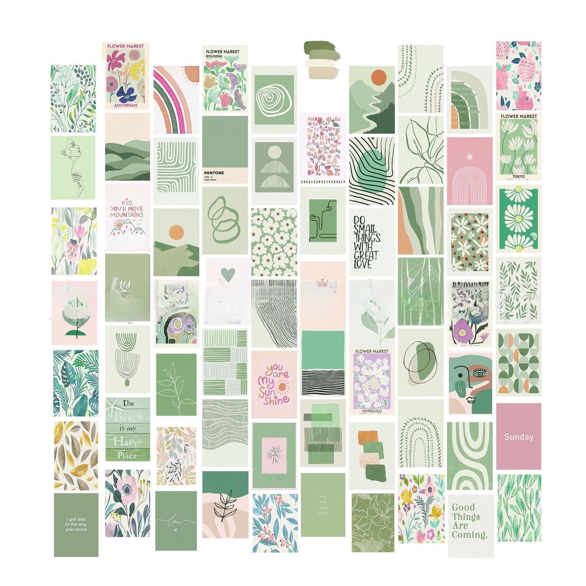 70 Sheets Poster Postcard Poster Decoration Painting