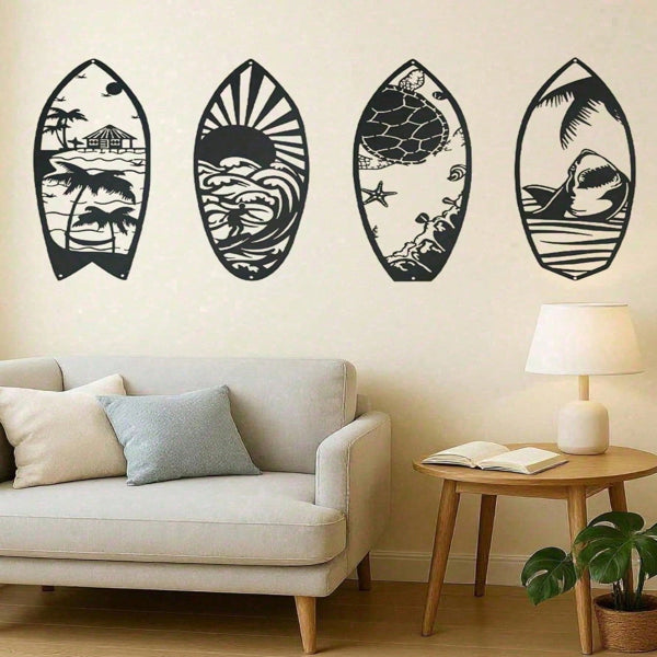 4 Piece Metal Coastal Beach House Decor