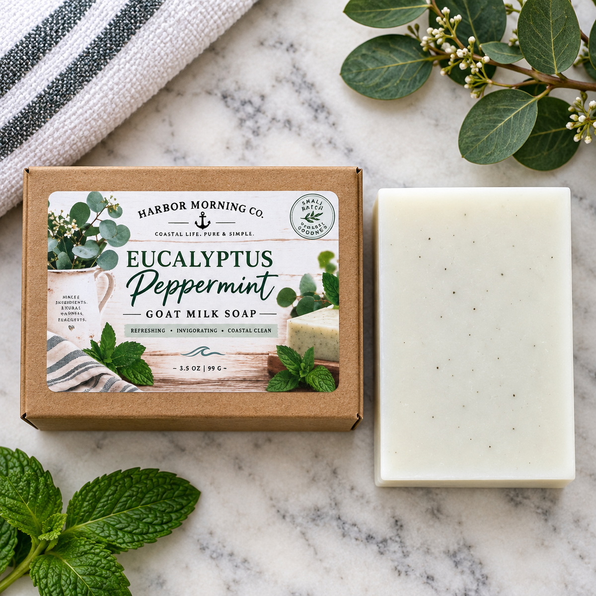 Harbor Morning Eucalyptus Peppermint Goat Milk Soap product photo