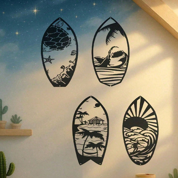 4 Piece Metal Coastal Beach House Decor