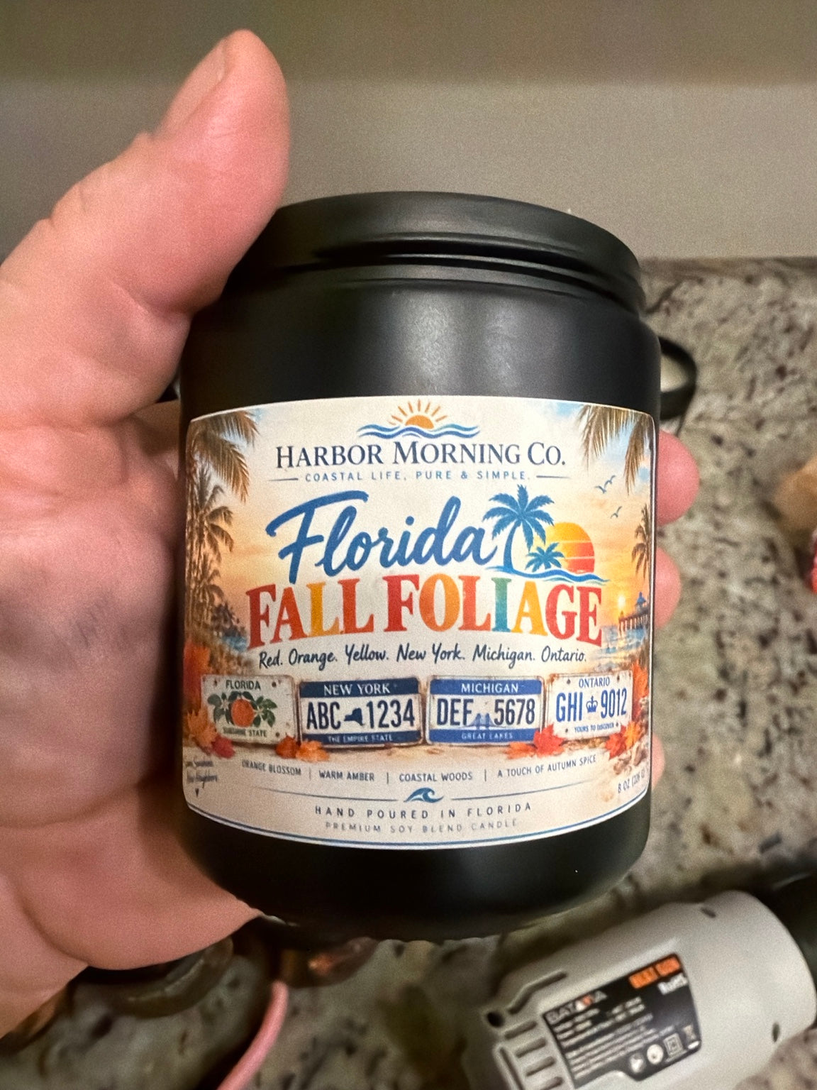 Harbor Morning Co. Florida Fall Foliage 8 oz soy candle