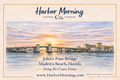 Harbor Morning Co. Johns Pass collectible postcard No. 1 — part of the Founder Batch Gift Box and Harbor Morning Gift Set, Madeira Beach Florida