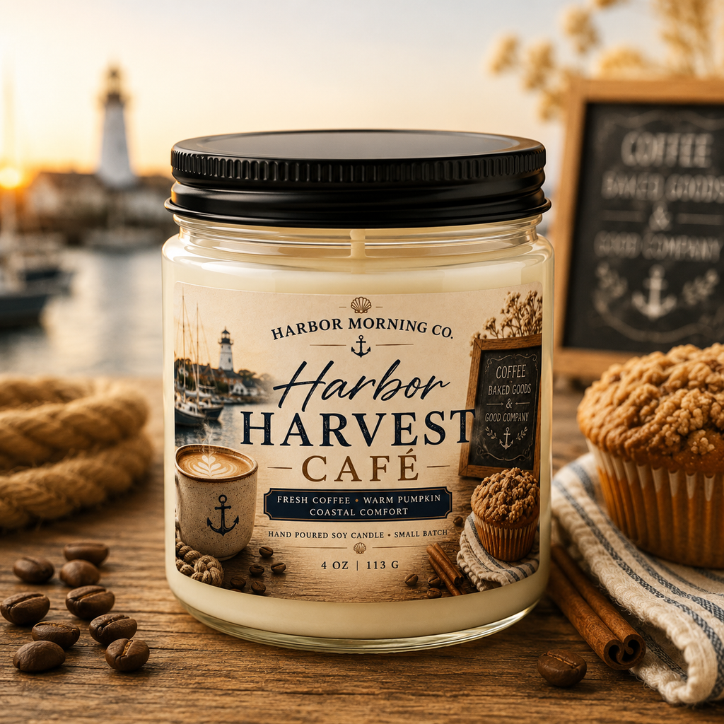Harbor Harvest Café | Pumpkin & Fresh Coffee 8oz Soy Candle