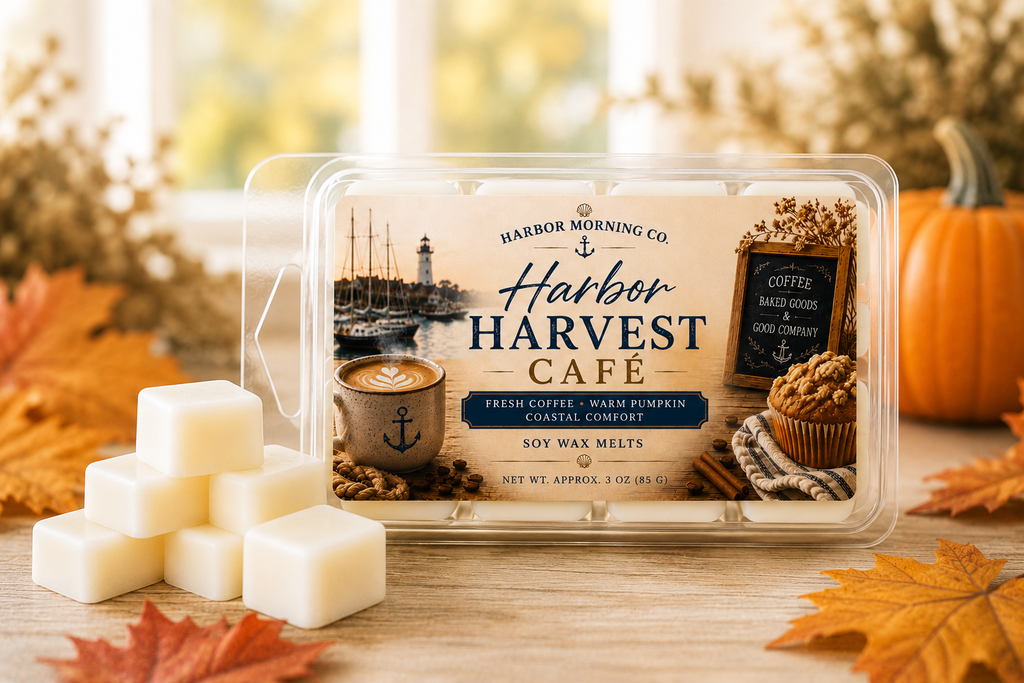 Harbor Harvest Cafe Soy Wax Melts | Cozy Coffee & Pumpkin Fall Fragrance