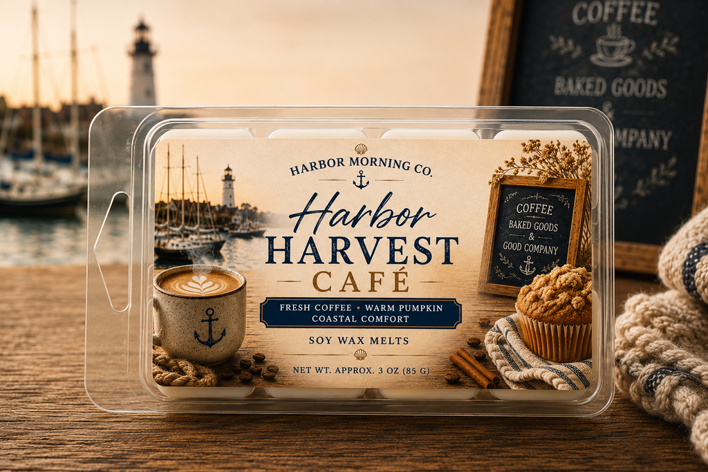 Harbor Harvest Cafe Soy Wax Melts | Cozy Coffee & Pumpkin Fall Fragrance
