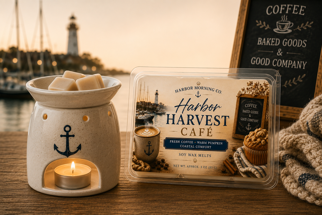 Harbor Harvest Cafe Soy Wax Melts | Cozy Coffee & Pumpkin Fall Fragrance