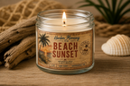Beach Sunset Candle – Warm Coastal Evening Scent | 4 oz Hand-Poured Soy Candle