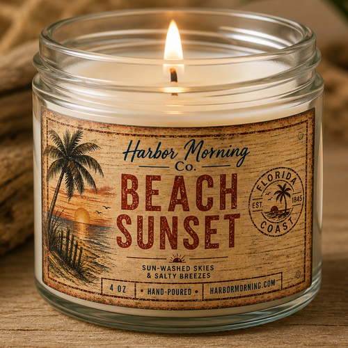 Harbor Morning Co. Beach Sunset coastal soy candle