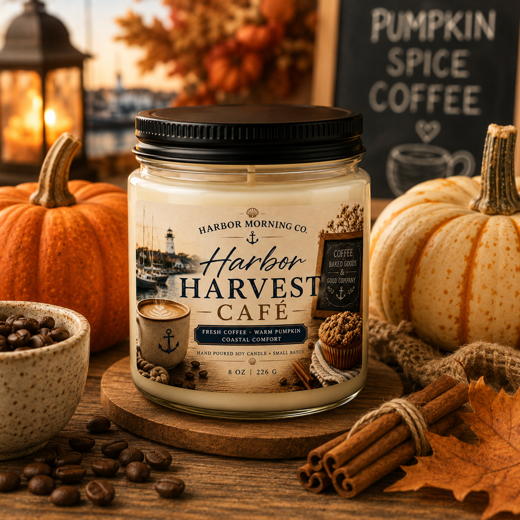 Harbor Harvest Café | Pumpkin & Fresh Coffee 8oz Soy Candle