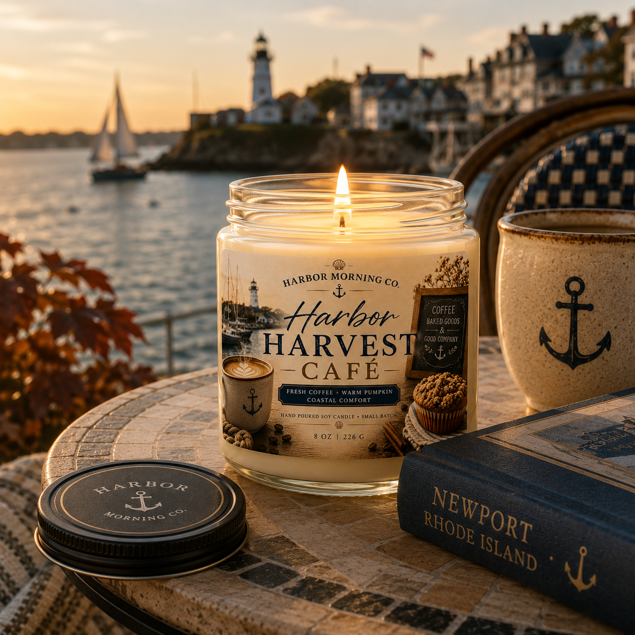 Harbor Harvest Café | Pumpkin & Fresh Coffee 8oz Soy Candle