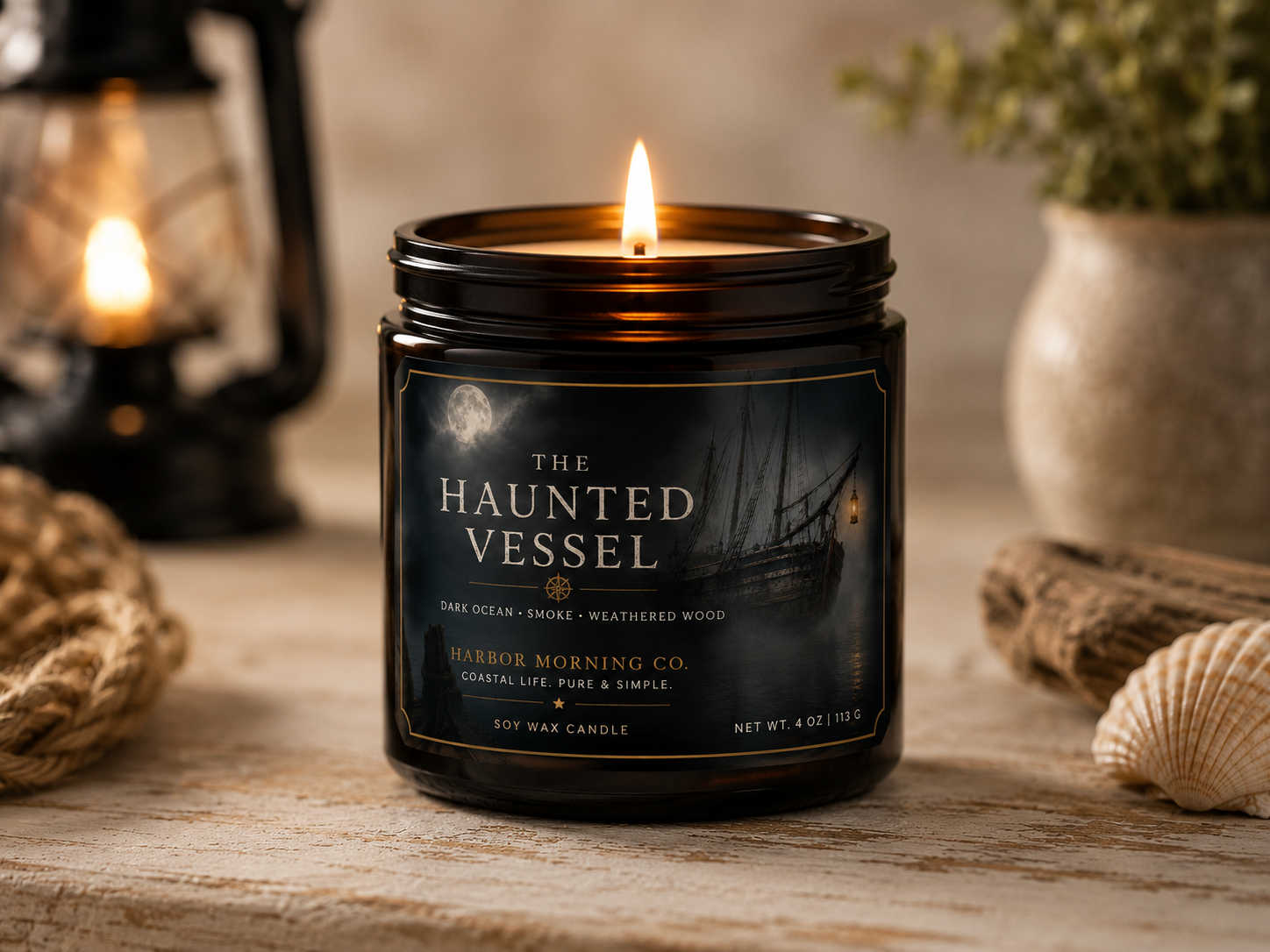 The Haunted Vessel | Hand-Poured Coastal 4oz Soy Candle