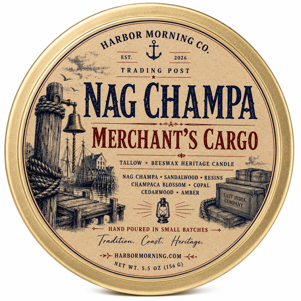 Merchant's Cargo | Nag Champa Tallow & Beeswax Candle