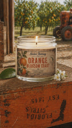 Orange Blossom Coast Candle – Florida Citrus Grove Scent | 4 oz Hand-Poured Soy Candle