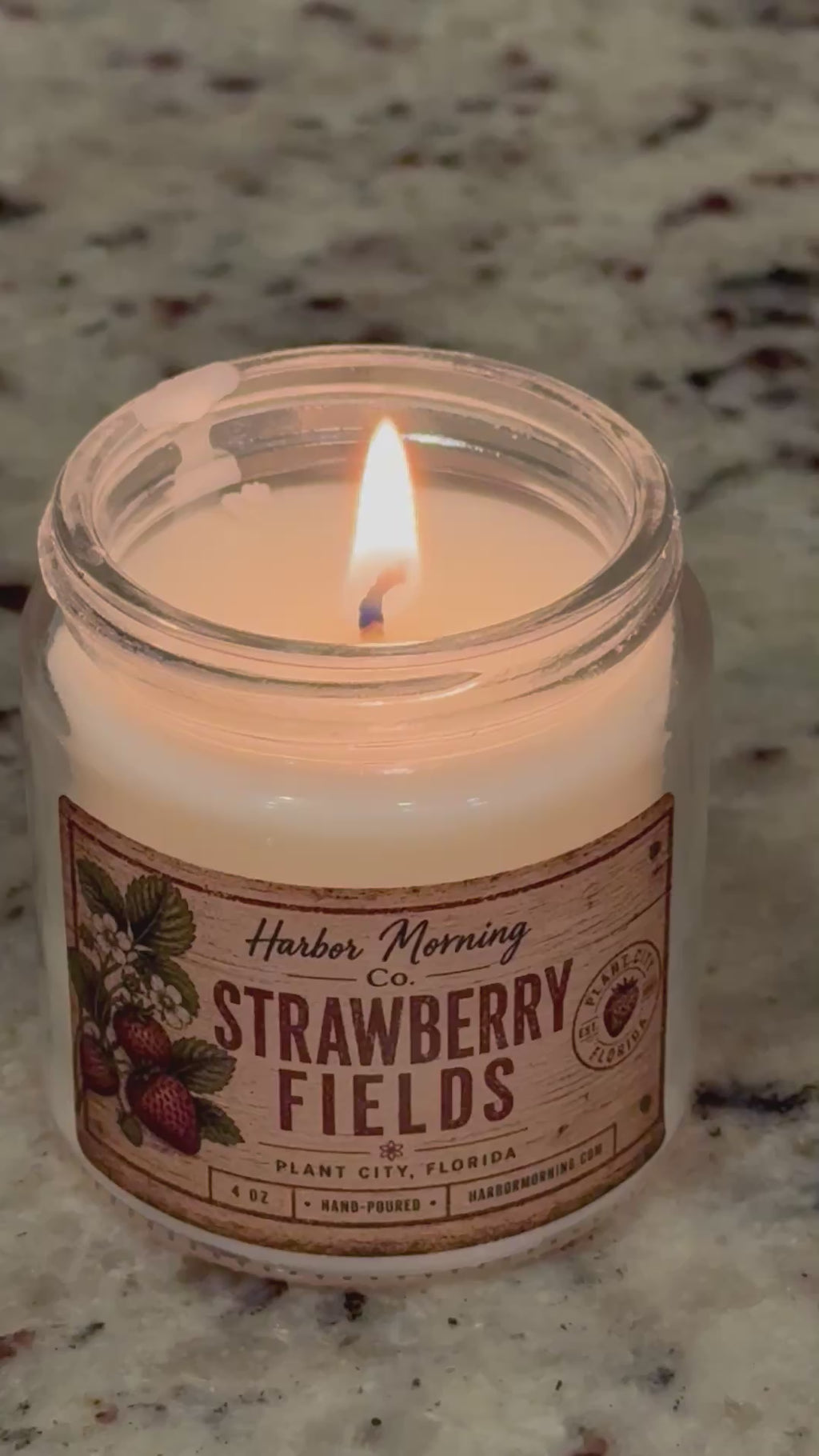 Strawberry Fields Candle – Sweet Berry Scent | 4 oz Hand-Poured Soy Candle