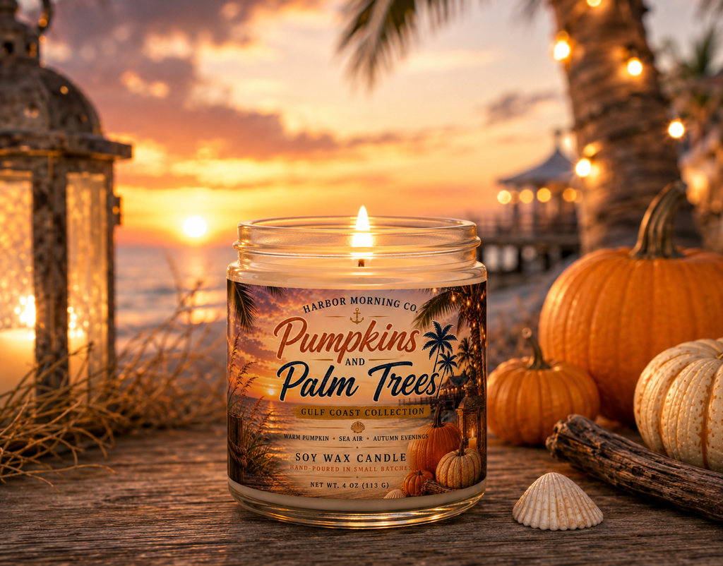 Pumpkins & Palm Trees | Hand-Poured Coastal 8oz Soy Candle (Copy)
