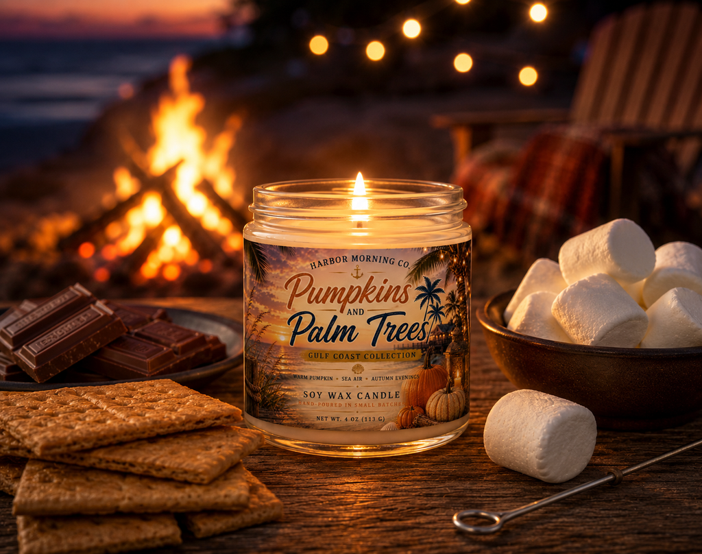 Pumpkins & Palm Trees | Hand-Poured Coastal 8oz Soy Candle (Copy)