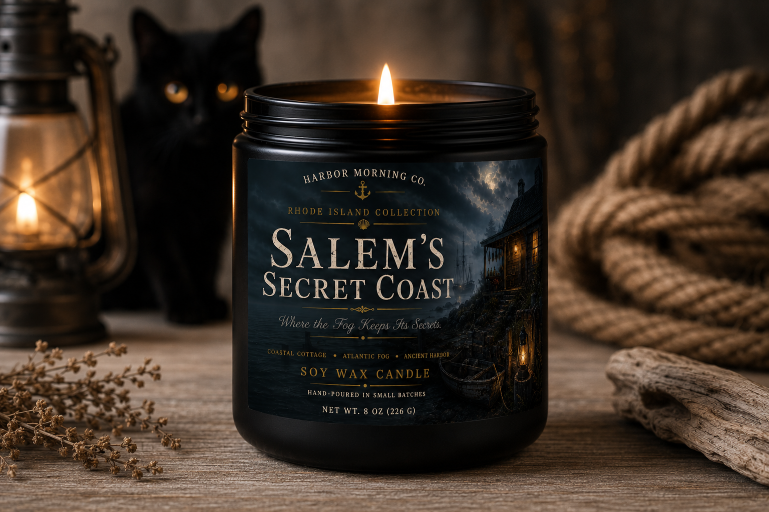 Salem's Secret Coast | Hand-Poured Coastal 8oz Soy Candle