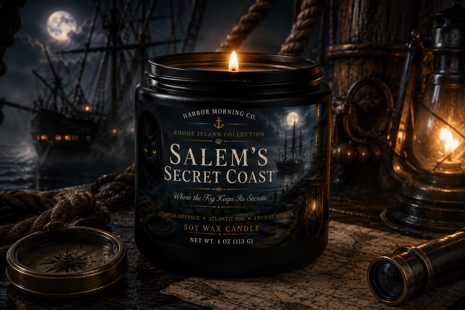 Salem's Secret Coast | Hand-Poured Coastal 4oz Soy Candle
