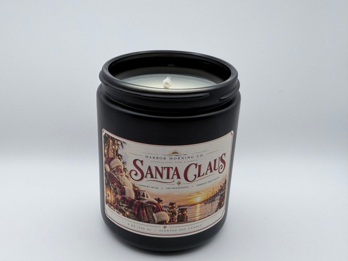 Santa Claus Christmas soy candle by Harbor Morning Co. product photo 3