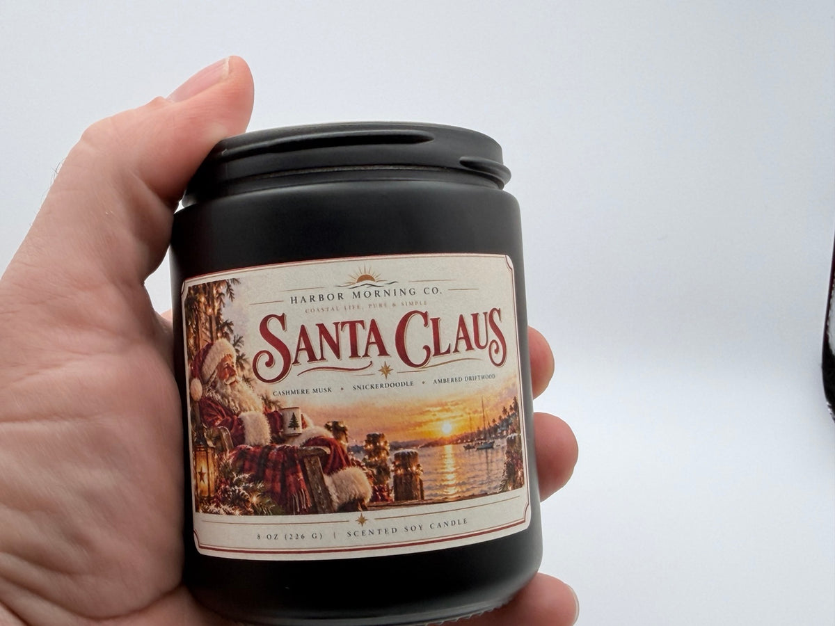 Santa Claus Christmas soy candle by Harbor Morning Co. product photo 5