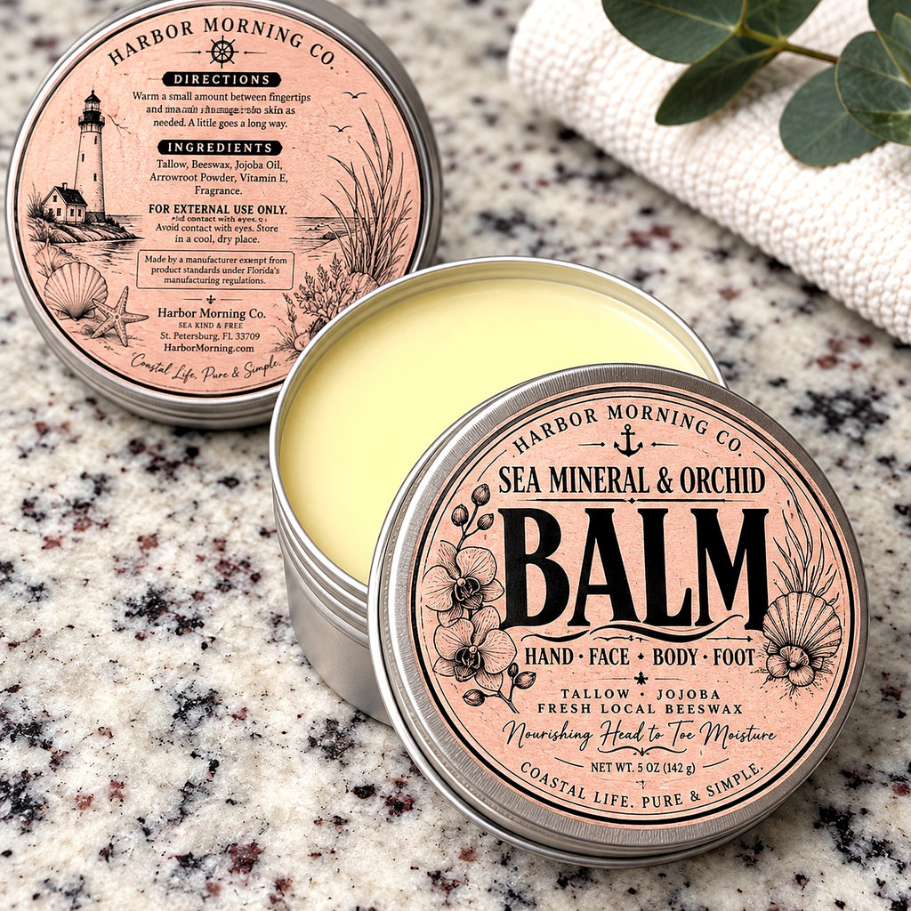 Sea Mineral and Orchid balm cleaned lifestyle product photo
