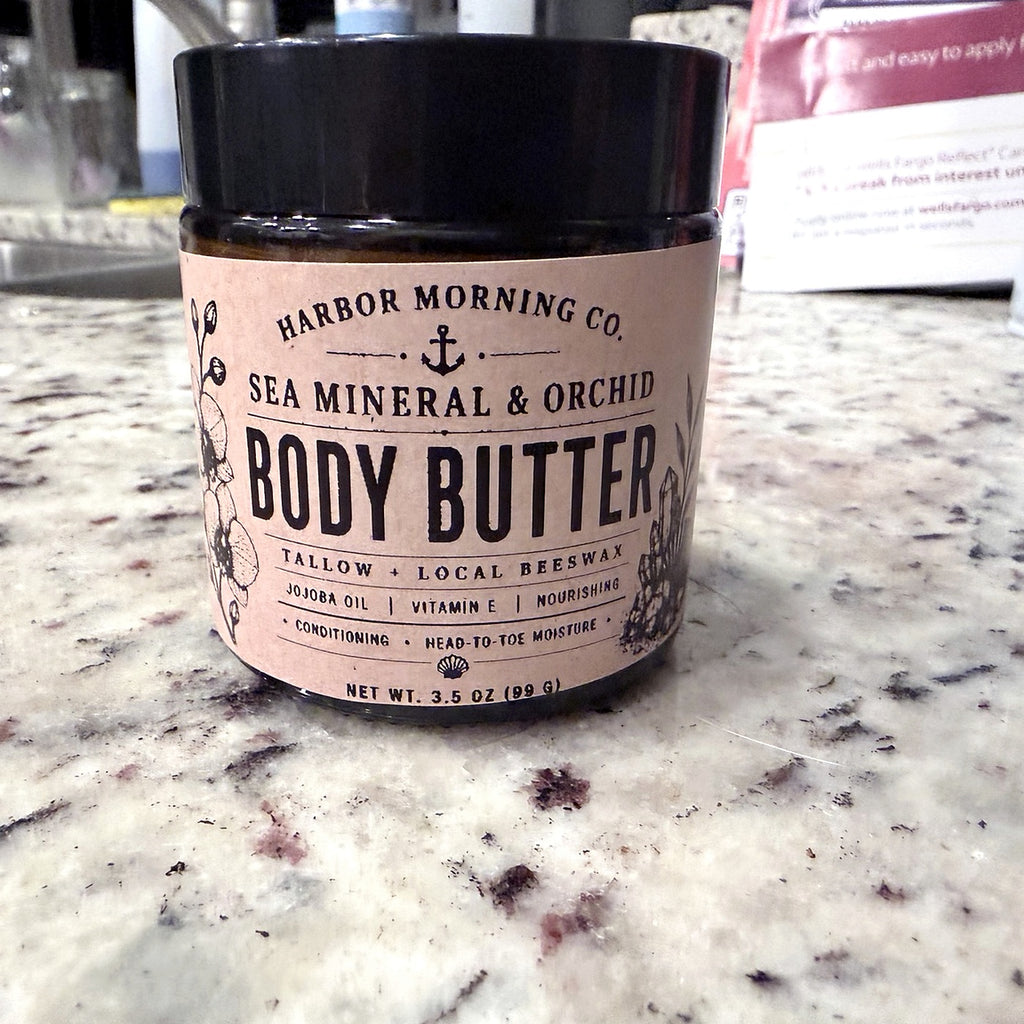 Sea Mineral and Orchid tallow body butter 3.5 oz cleaned product photo