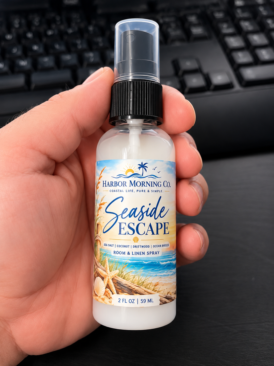 Harbor Morning Co. Seaside Escape 2 oz Room and Linen Spray