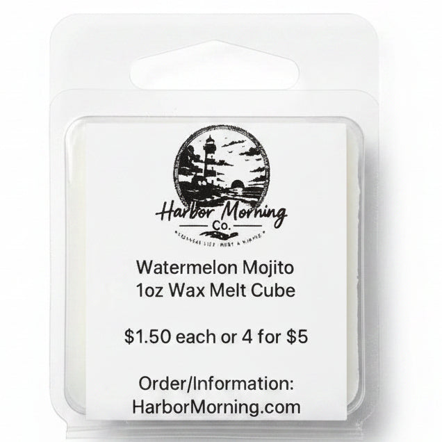 Watermelon Mojito 1 oz wax melt cube by Harbor Morning Co.