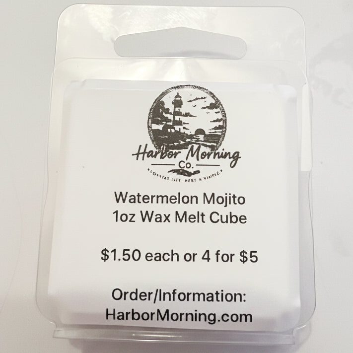 Watermelon Mojito 1 oz wax melt cube by Harbor Morning Co.