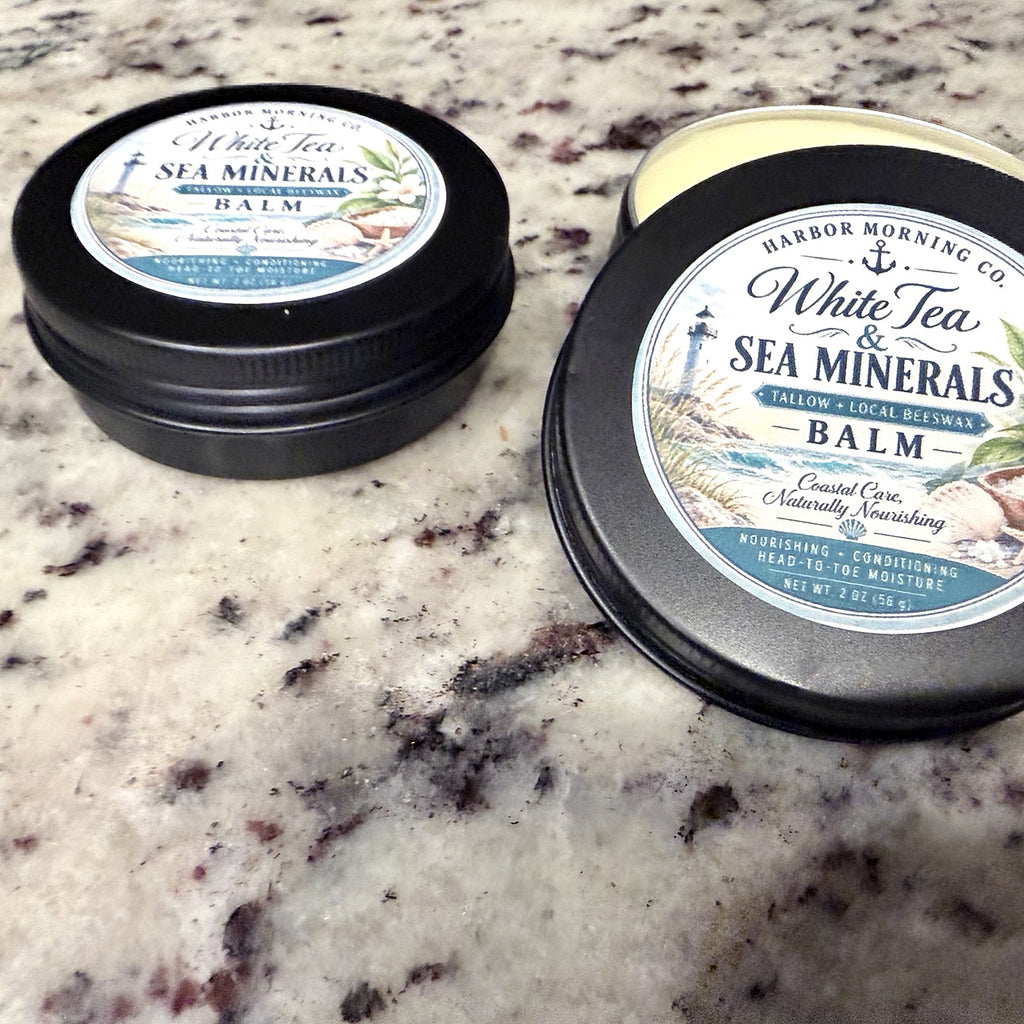 White Tea and Sea Minerals tallow balm 2 oz cleaned product photo